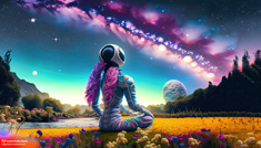 15_Firefly-aliens-astronauts-with-colored-skin,-scifi-suit,-long-hairs,-meditate-in-the-field-of-flower(1)