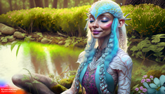 17_Firefly-a-women-alien,-with-look-of-lizard,-colored-skin,-long-hairs,-smiling-and-meditate-in-the-fo(2)